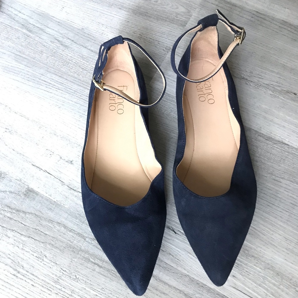 Franco Sarto Blue Flats w/ Ankel Strap